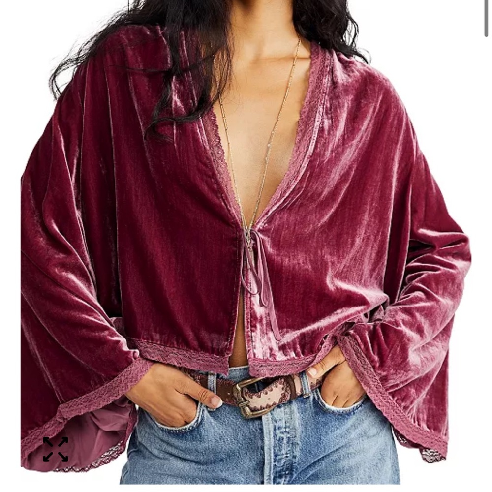 Free People Velvet Bed Jacket
